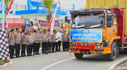 Lepas Bantuan Kemanusiaan 22 Kontainer untuk Korban Bencana Sumatera, Kapolri : Wujud Kehadiran Negara