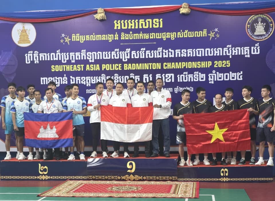 Tim Bulutangkis Polri Raih 4 Medali Emas dan 2 Perak SEA Police Badminton Championship 2026 di Kamboja